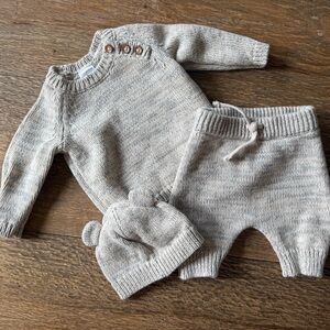 Cozy Knit Sweater Set for Kids - Gray